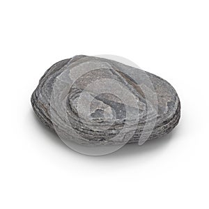 Small Rock Stone On White Background. 3D Illustration