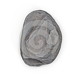 Small Rock Stone On White Background. 3D Illustration