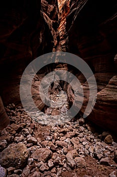 Small Rocks Fill The Trail of Buckskin Gulch