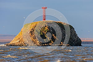 A small rocky island Alyumka in the Anadyr estuary