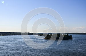 Small rocky islands in the Stockholm archipelago, on the Baltic Sea. Swedish landscape
