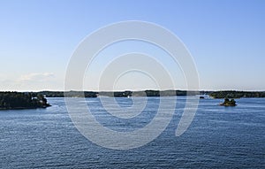 Small rocky islands in the Stockholm archipelago, on the Baltic Sea. Swedish landscape
