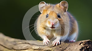 Small Rodent Standing on Tree Branch