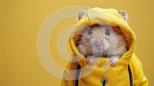 Small Rodent in a Yellow Hoodie