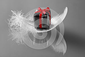 Small romantic present on whi