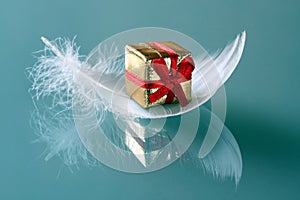 Small romantic present on whi