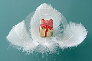 Small romantic present on whi