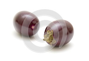 Small round aubergines
