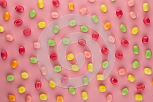 Small round candy-colored pastels on pastel background