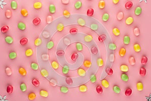 Small round candy-colored pastels on pastel background