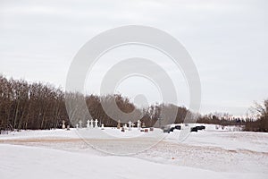 A small rural grave yard