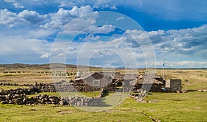 Small rural settlement near Titicaca lake