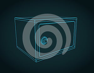 Small safe box illustration