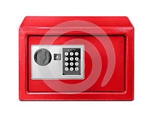 Small safe box isolated on a white background