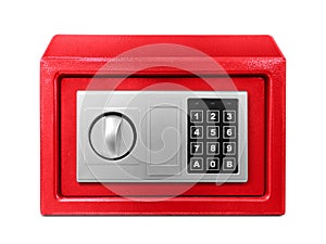 Small safe box isolated on a white background