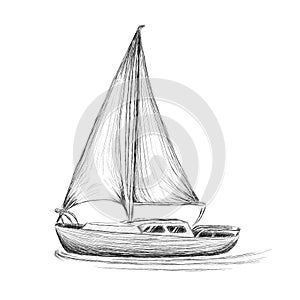 Small sailboat vector illustration.