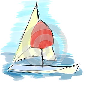 Small sailing ship