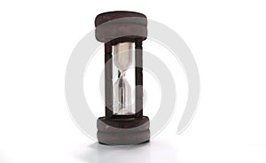 Small sand hourglass isolated on white