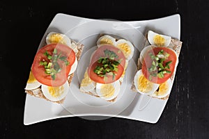 Small sandwiches with egg