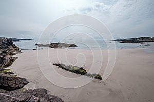 Small sandy beach on the Ring of Kerry in Ireland