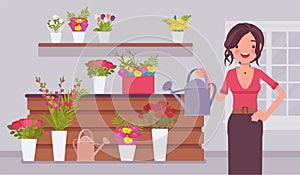 Small scale business-owner, privately owned flower shop
