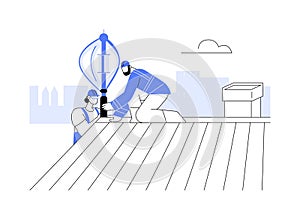 Small-scale wind power abstract concept vector illustration.