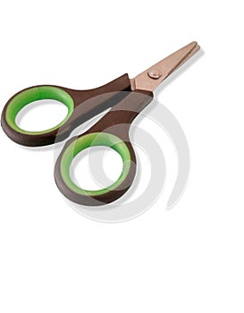 A small scisscors on white background