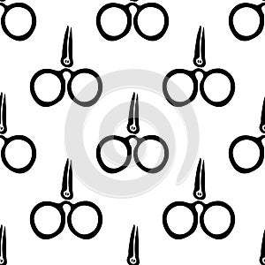 Small Scissors. Tailoring tools elements and icons. Handmade seamless pattern. Vector Illustration