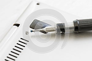 Small screwdriver with and a hole at a technical de