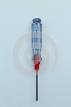 Small screwdriver transparent white background.