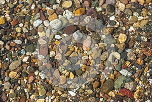 Small sea stones, gravel. Background. Textures photo