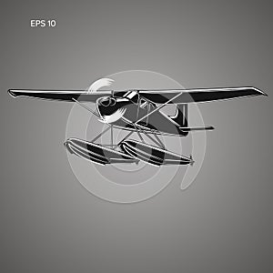 Small seaplane isolated vector illustration