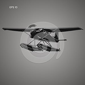 Small seaplane isolated vector illustration