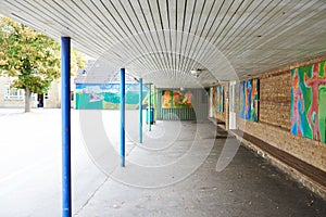 Small seating area for kids in school yard