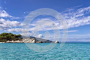 Small secluded beach in Sithonia, Chalkidiki, Greece