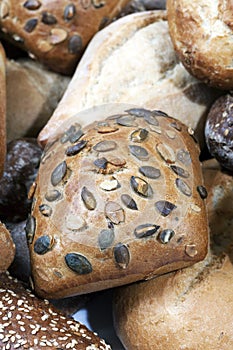 Small seeded bread loaves