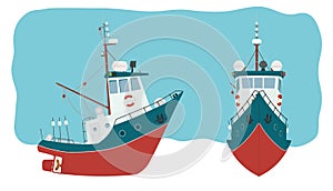 Small seiner in two perspectives