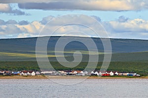 A small settlement on the banks of the river