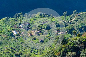 Small settlement below World's end viewpoint at Horton Plains na