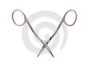 Small sharp nail scissors isolated on white background