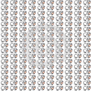 Small sheep, gift card or cloth, pattern, repeating pattern,