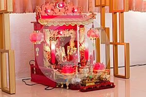 Small shrine in Chinese people house, Thailand