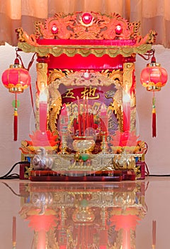 Small shrine in Chinese people house, Thailand