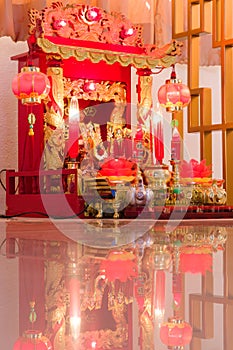 Small shrine in Chinese people house, Thailand