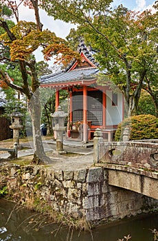 The small shrine over the watercourse at Kiyomizu-dera Temple. Kyoto. Japan photo