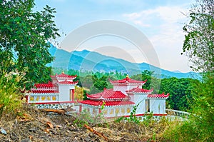 The small shrine in Santichon tea village, Thailand