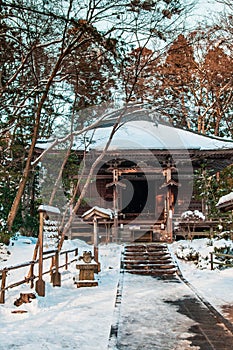 Small shrine at World Heritage Choson-ji Temple, Hiraizumi, Iwate, Japan