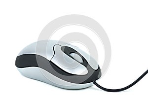 Small silver computer mouse