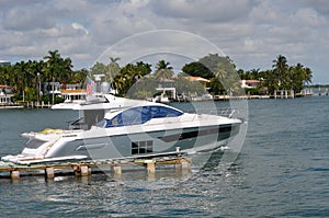 Small Silver and White Motor Yacht