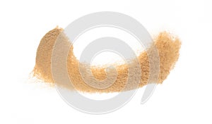 Small size fine Sand flying explosion, Golden grain wave explode. Abstract cloud fly. Yellow colored sand splash silica in Air.